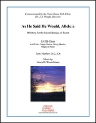 As He Said He Would, Alleluia Instrumental Parts choral sheet music cover Thumbnail